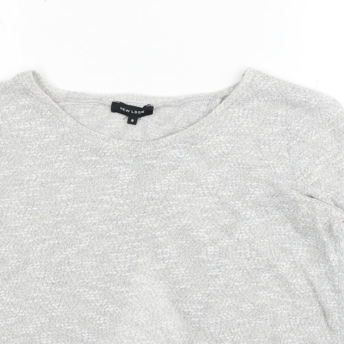 New Look Womens Grey Round Neck Polyester Pullover Jumper Size 8