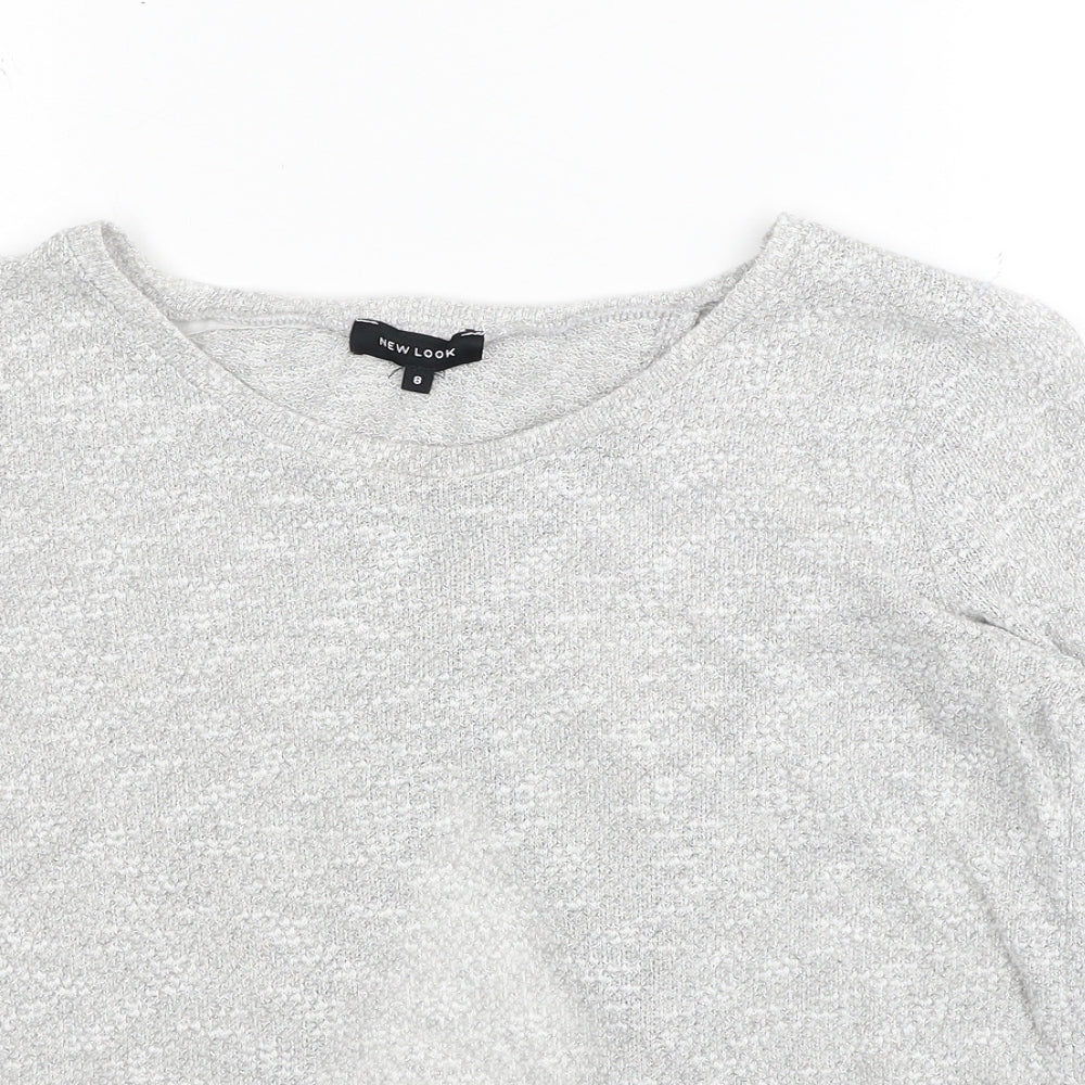 New Look Womens Grey Round Neck Polyester Pullover Jumper Size 8