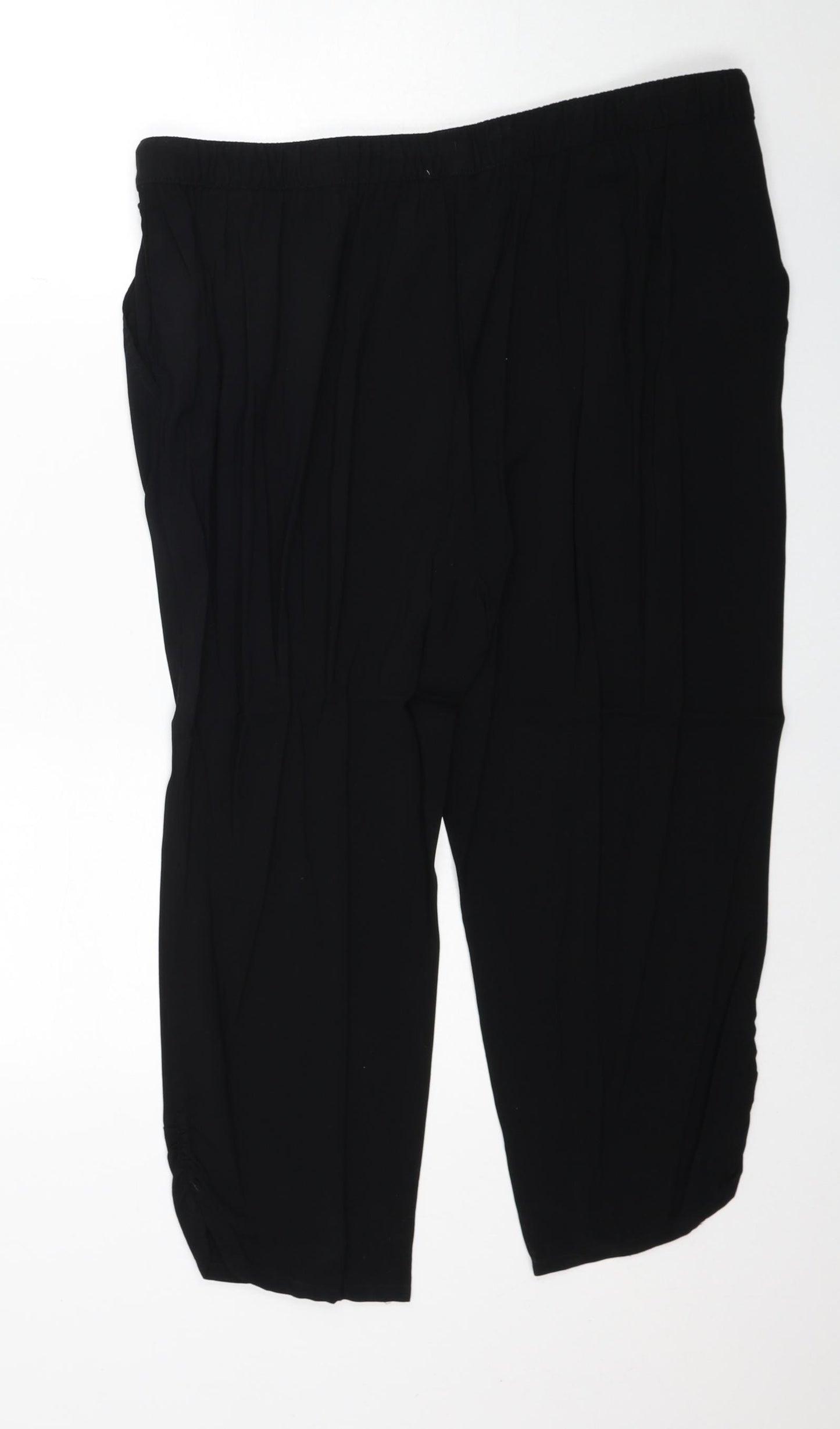 Papaya Womens Black Viscose Sweatpants Trousers Size 18 Regular Drawstring
