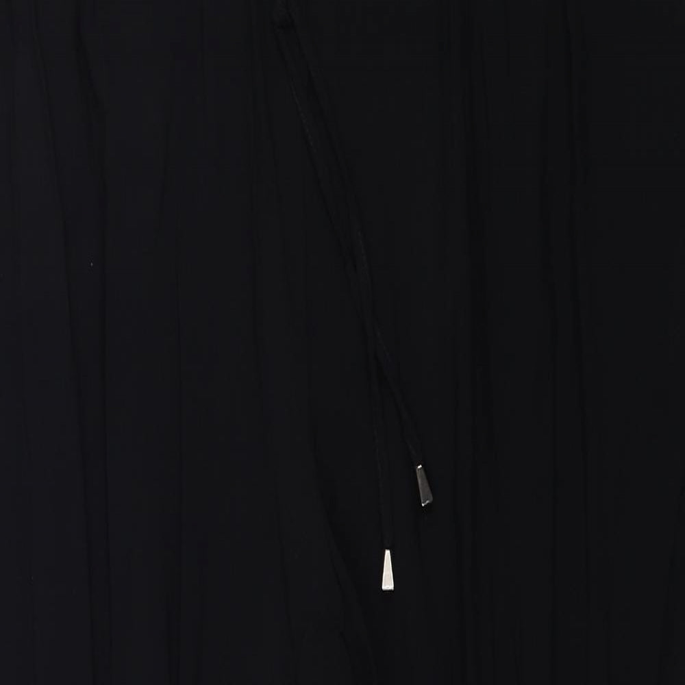 Papaya Womens Black Viscose Sweatpants Trousers Size 18 Regular Drawstring