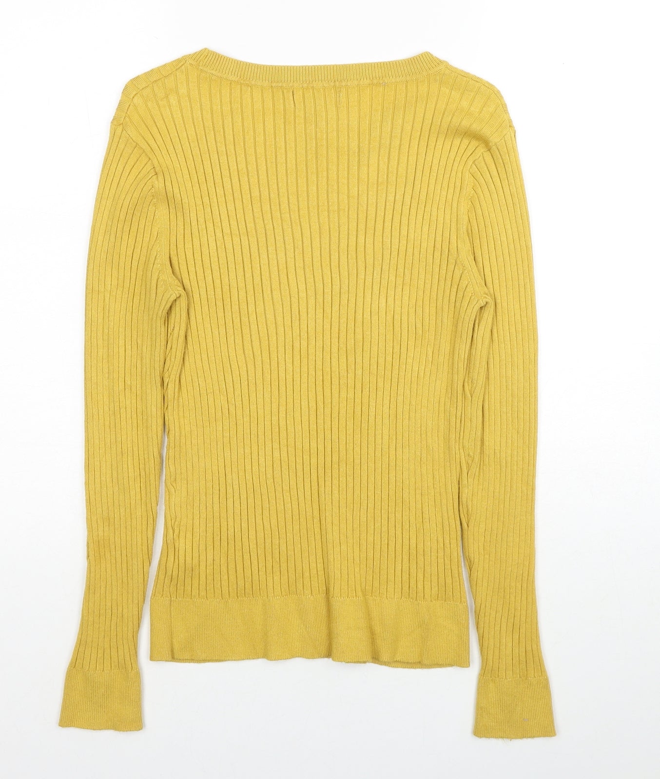 New Look Womens Yellow Scoop Neck Viscose Pullover Jumper Size 14