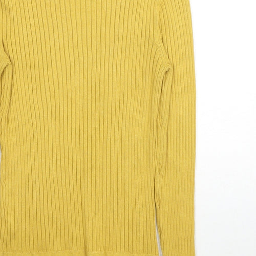 New Look Womens Yellow Scoop Neck Viscose Pullover Jumper Size 14