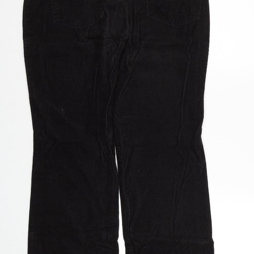 Marks and Spencer Womens Brown Cotton Trousers Size 12 Regular Zip