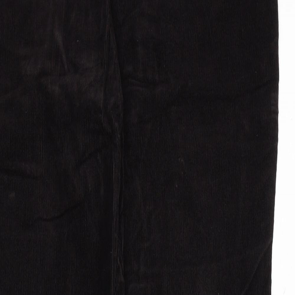 Marks and Spencer Womens Brown Cotton Trousers Size 12 Regular Zip