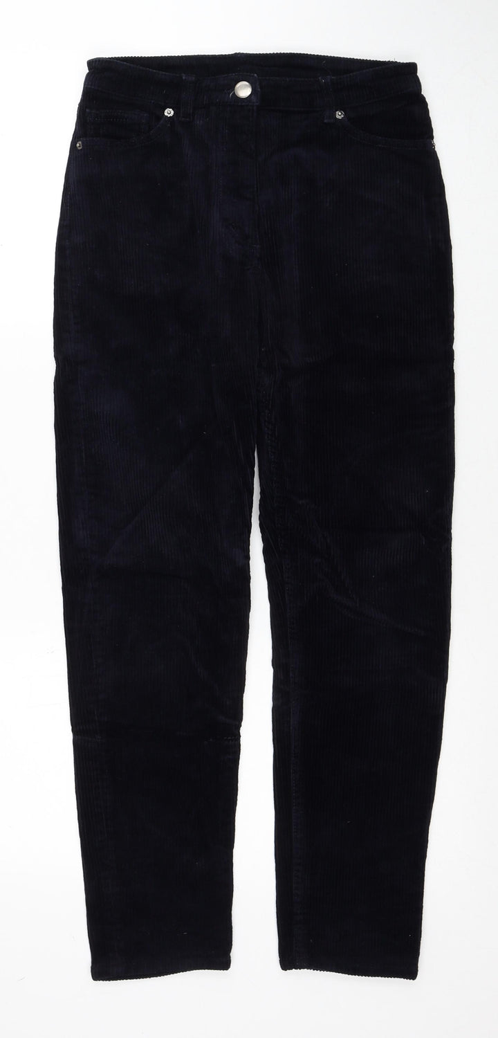 Monki Womens Blue Cotton Trousers Size 8 Regular Zip
