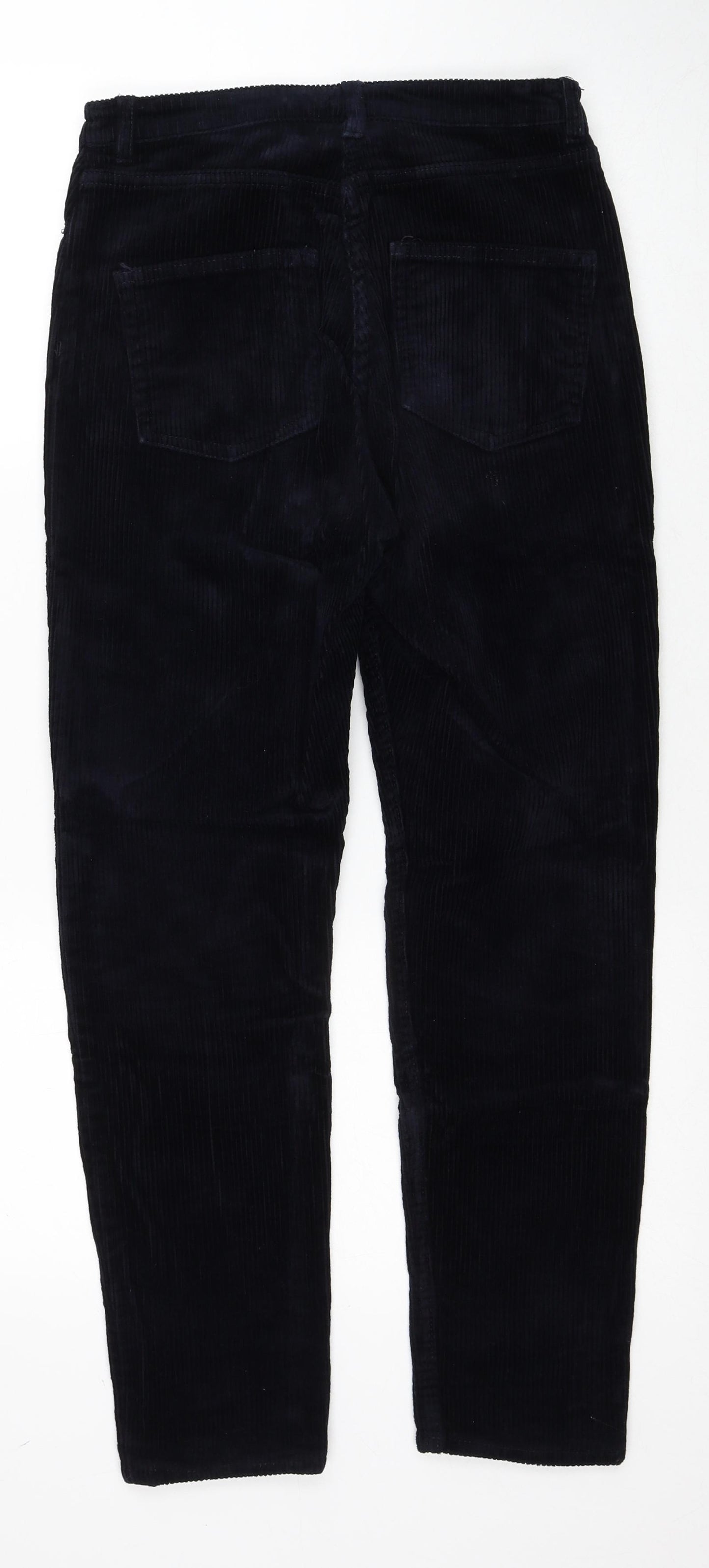 Monki Womens Blue Cotton Trousers Size 8 Regular Zip