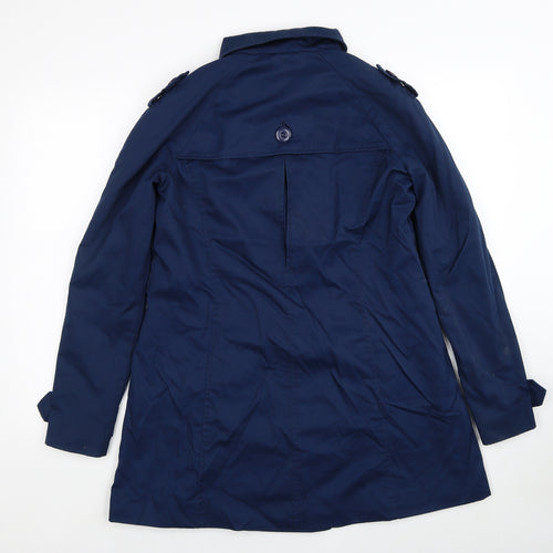 H&M Womens Blue Pea Coat Coat Size 10 Button