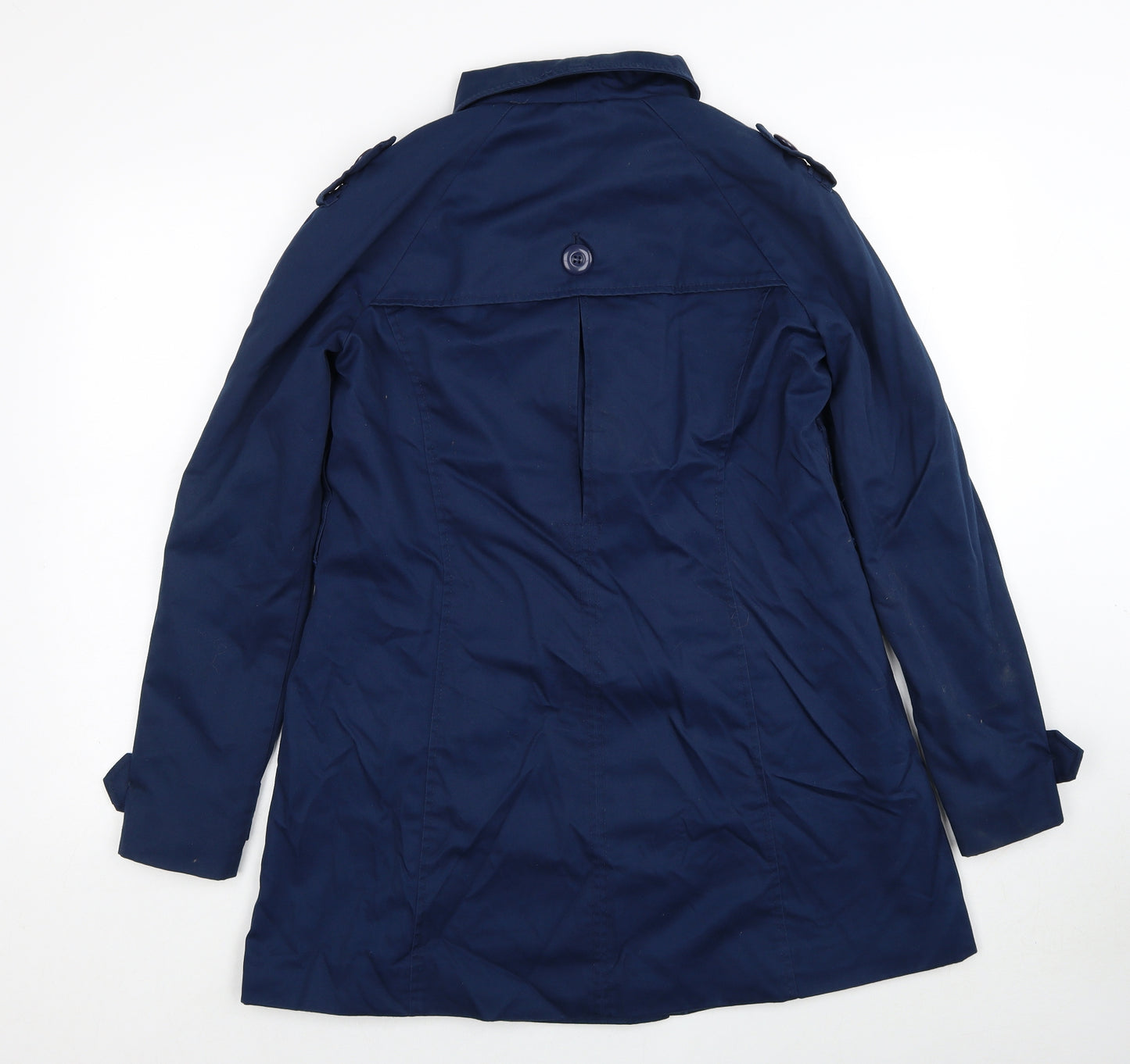 H&M Womens Blue Pea Coat Coat Size 10 Button