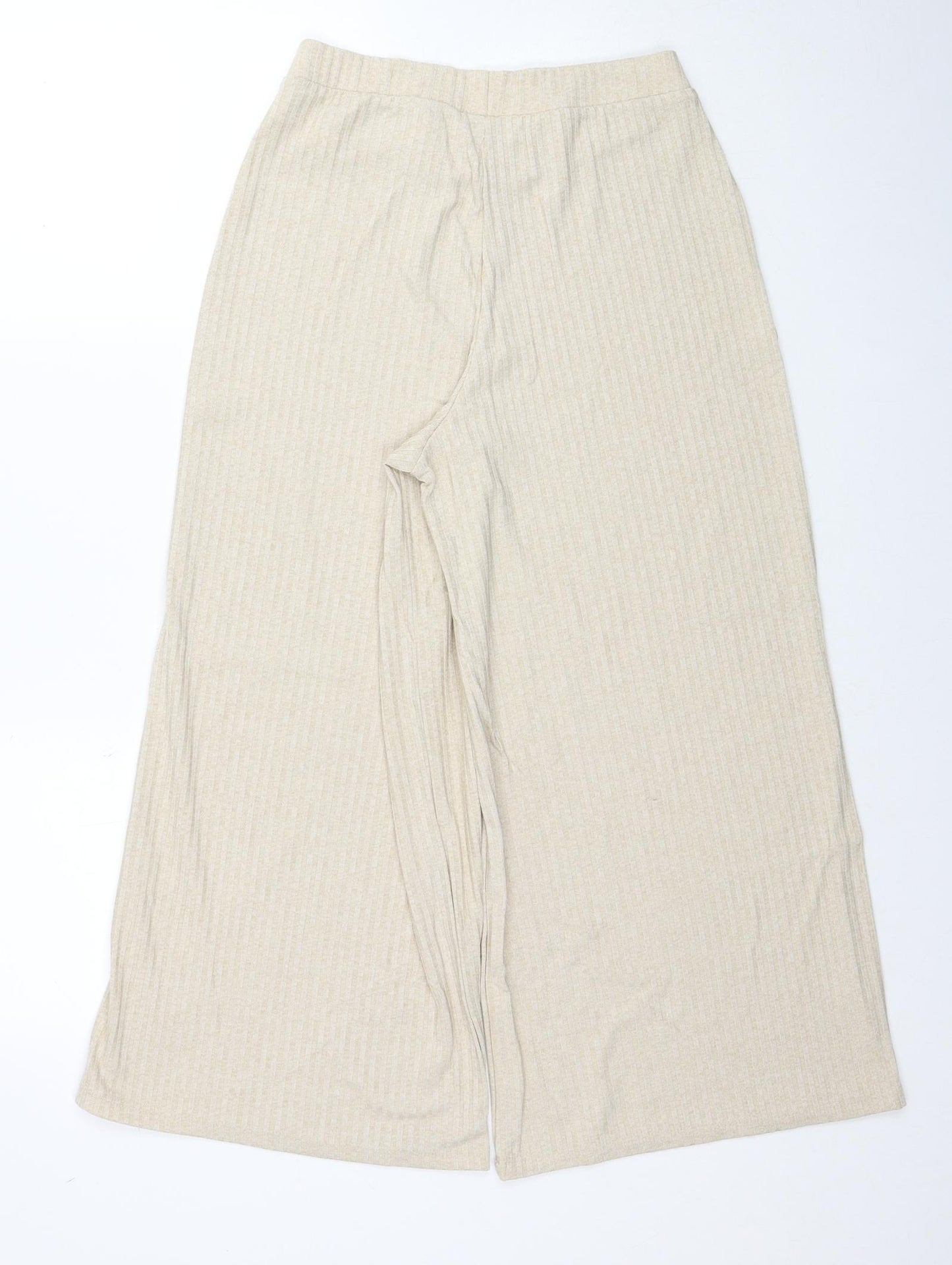 Stradivarius Womens Beige Polyester Trousers Size L Regular