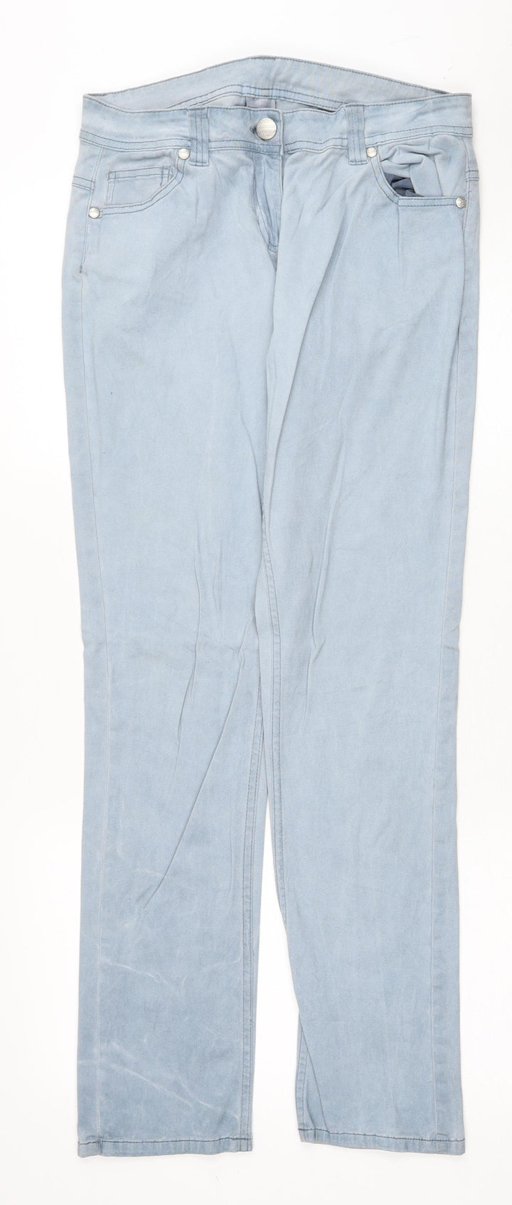 UpFashion Womens Black Cotton Straight Jeans Size 10 Regular Zip