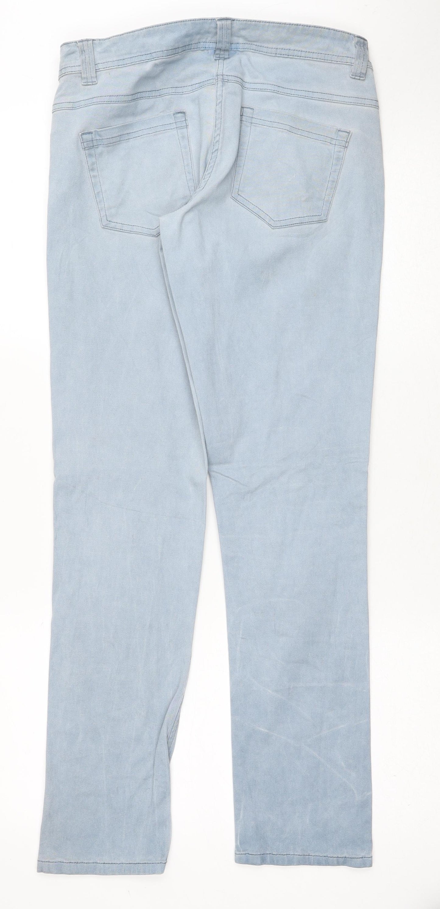 UpFashion Womens Black Cotton Straight Jeans Size 10 Regular Zip