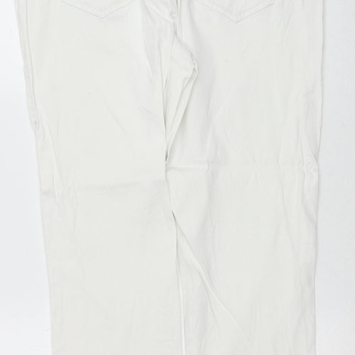 Charles Vogele Womens White Cotton Straight Jeans Size 31 in Regular Zip