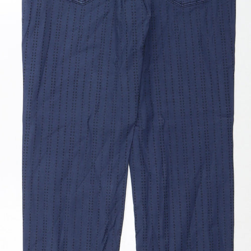 Cecil Womens Blue Geometric Cotton Straight Jeans Size 26 in Regular Zip - Star Pattern