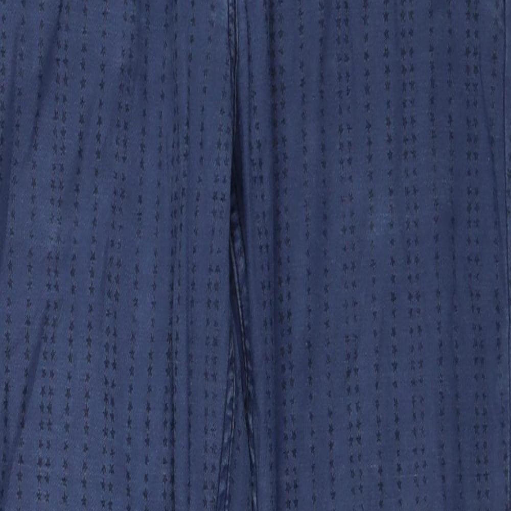 Cecil Womens Blue Geometric Cotton Straight Jeans Size 26 in Regular Zip - Star Pattern