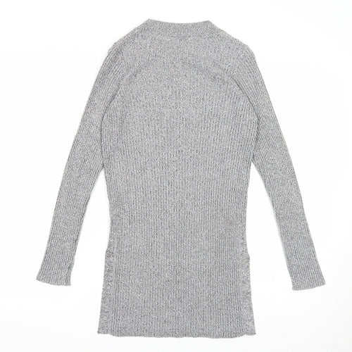 Topshop Womens Grey Round Neck Viscose Pullover Jumper Size 8