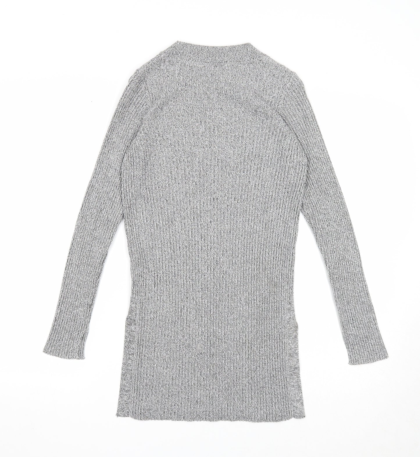 Topshop Womens Grey Round Neck Viscose Pullover Jumper Size 8