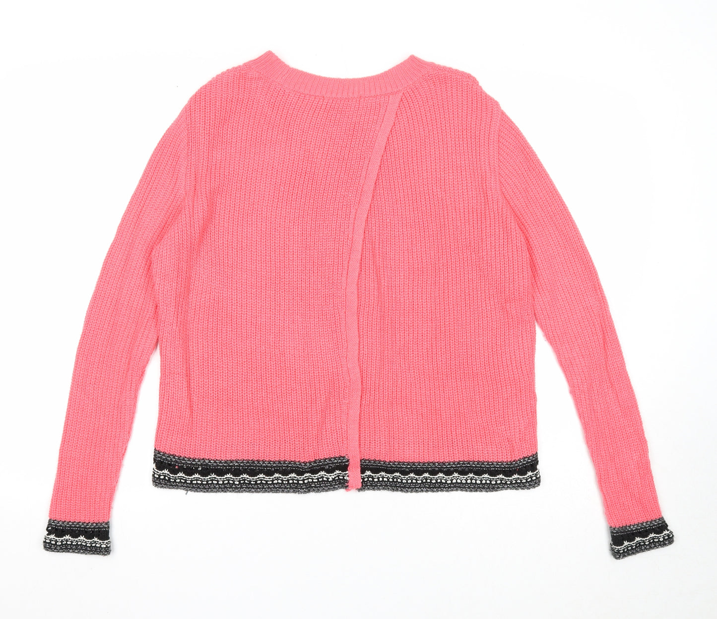 TU Womens Pink Round Neck Acrylic Pullover Jumper Size 14