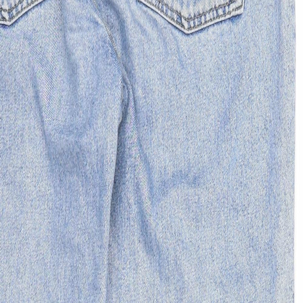 Topshop Womens Blue Cotton Straight Jeans Size 28 in L30 in Regular Zip