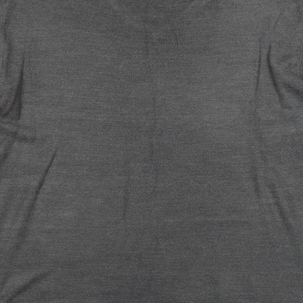 F&F Mens Grey V-Neck Acrylic Pullover Jumper Size XL Long Sleeve