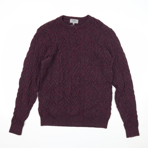 Marks and Spencer Mens Purple Round Neck Polyamide Pullover Jumper Size M Long Sleeve