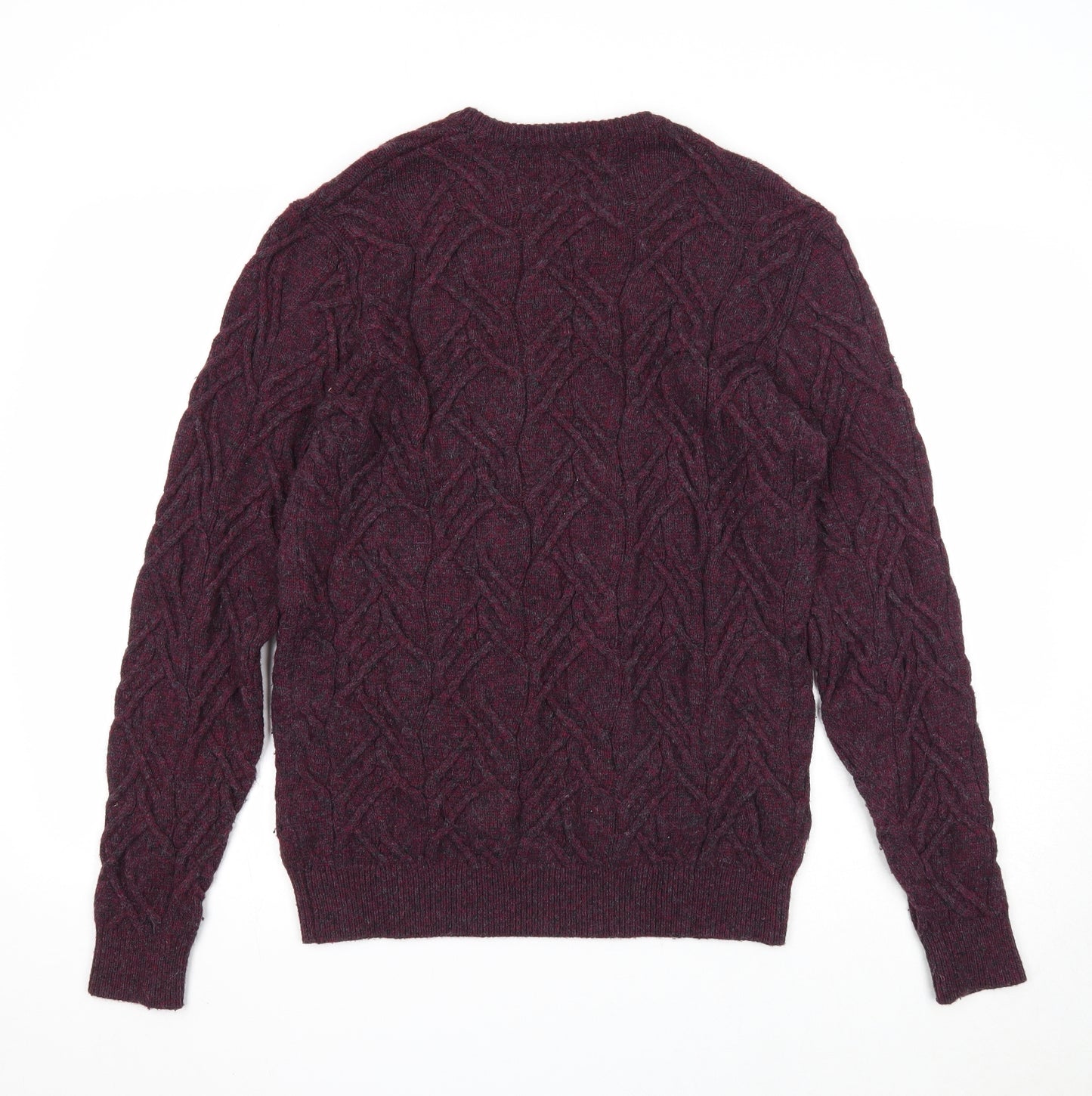 Marks and Spencer Mens Purple Round Neck Polyamide Pullover Jumper Size M Long Sleeve