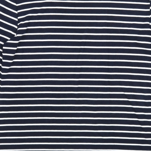 Max Womens Blue Striped Cotton Basic Blouse Size S Scoop Neck - Bell Sleeve