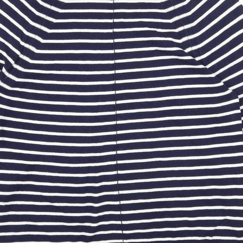 Gap Womens Blue Scoop Neck Striped Cotton Pullover Jumper Size XS