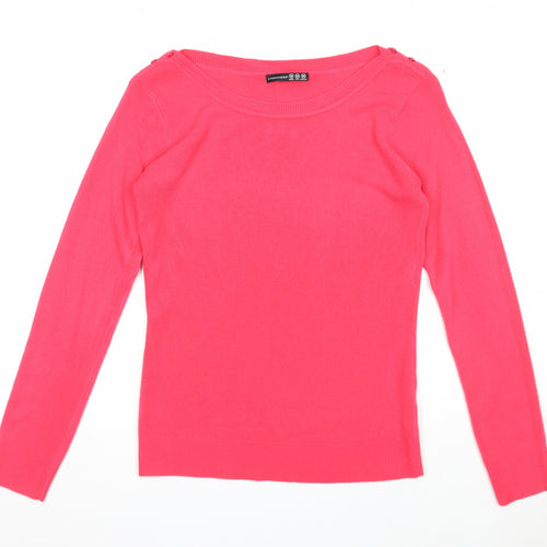 Atmosphere Womens Pink Boat Neck Acrylic Pullover Jumper Size 10