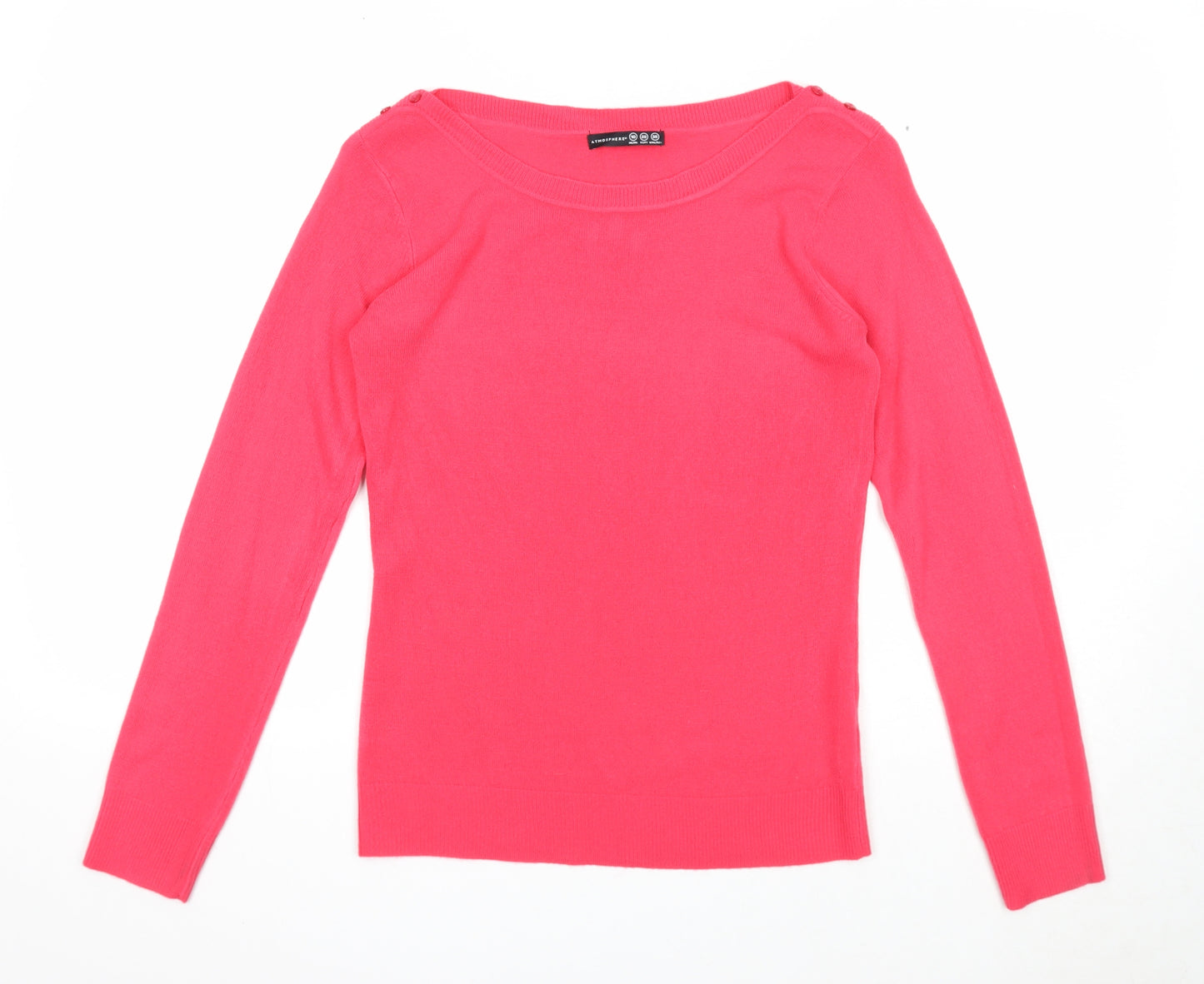 Atmosphere Womens Pink Boat Neck Acrylic Pullover Jumper Size 10