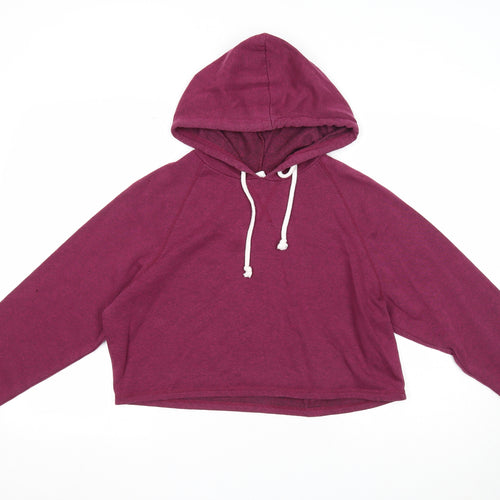 Divided Womens Purple Polyester Pullover Hoodie Size M Pullover