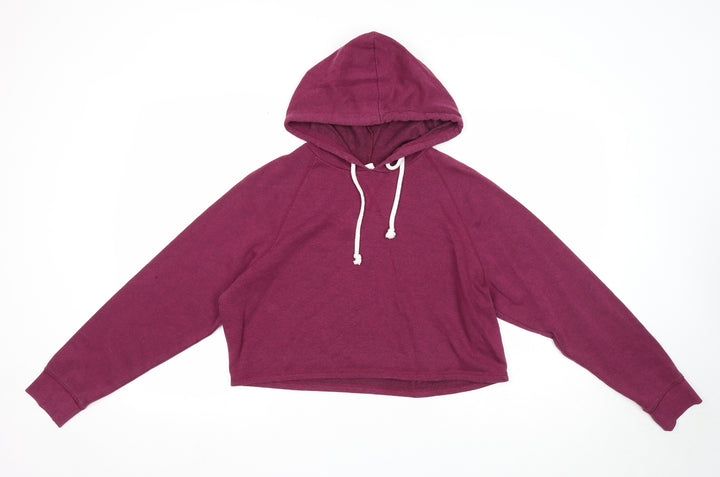 Divided Womens Purple Polyester Pullover Hoodie Size M Pullover