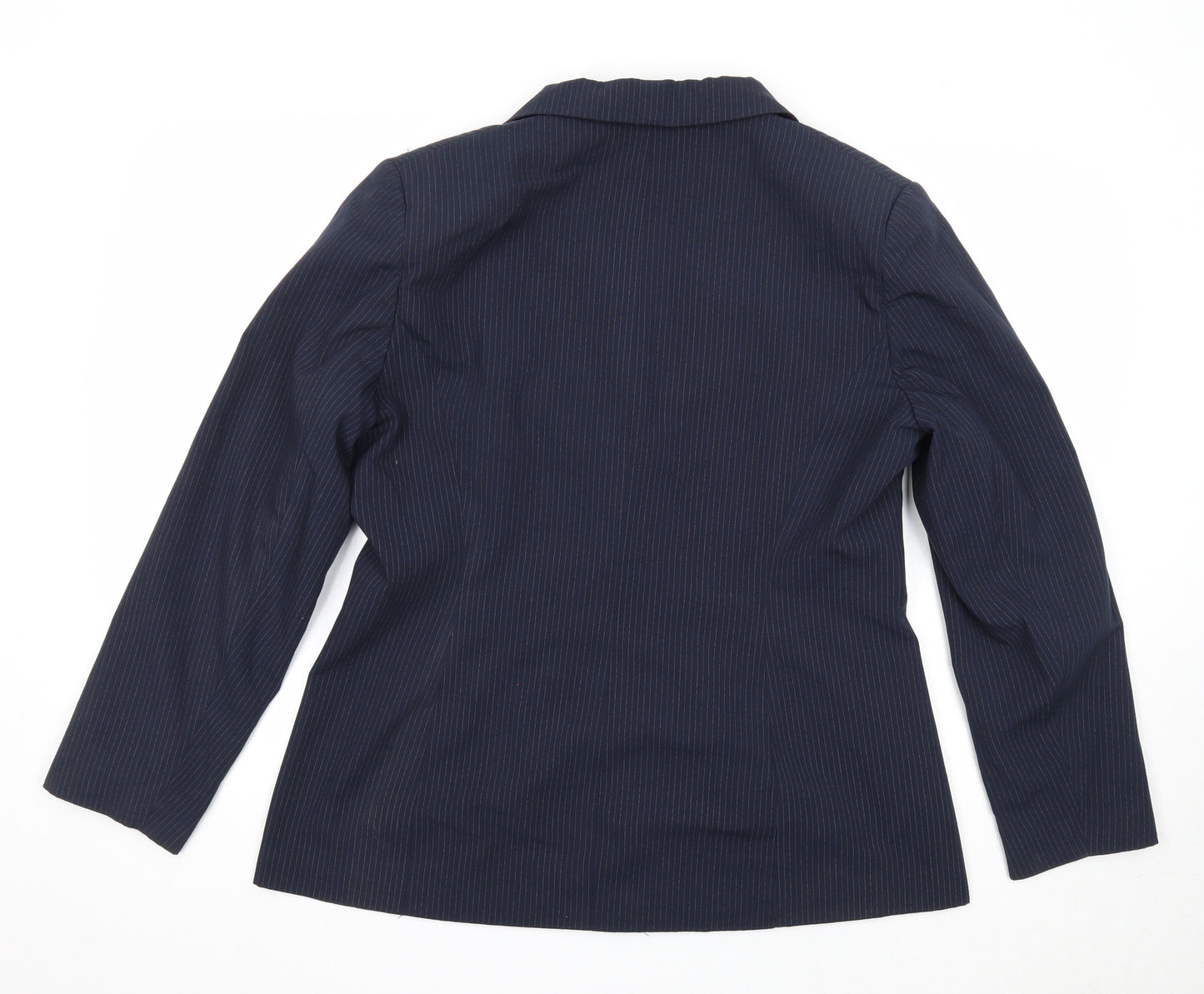 George Womens Blue Striped Jacket Blazer Size 16 Button