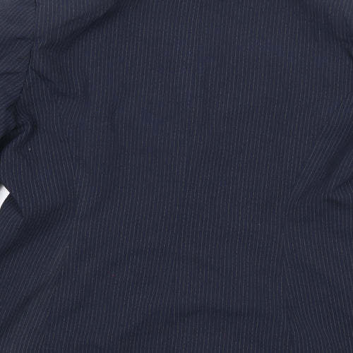 George Womens Blue Striped Jacket Blazer Size 16 Button