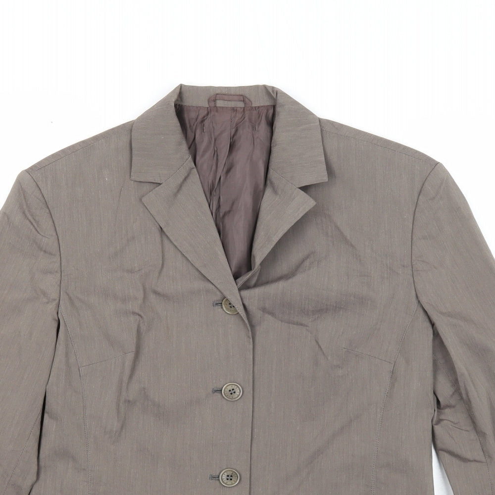 Sisley Womens Grey Jacket Blazer Size 14 Button