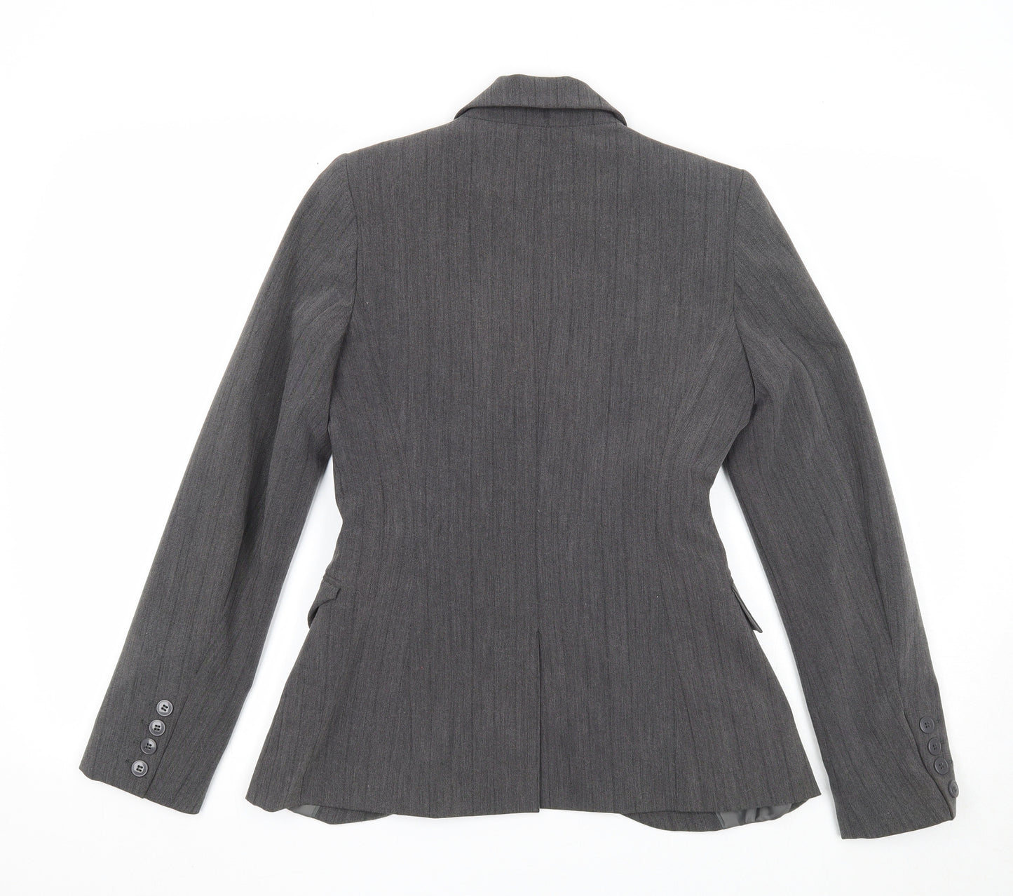 New Look Womens Grey Striped Polyester Jacket Suit Jacket Size 10