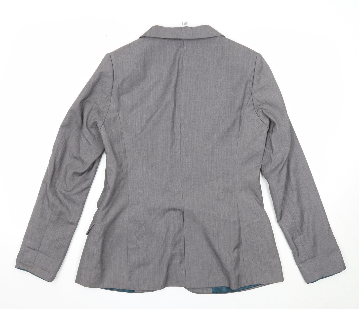 Denim & Co. Womens Grey Jacket Blazer Size 12 Button