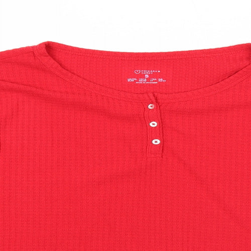 Primark Womens Red Round Neck Polyester Pullover Jumper Size 10