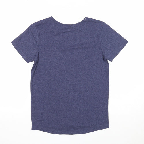 Nutmeg Boys Blue Cotton Basic T-Shirt Size 9-10 Years Round Neck Pullover
