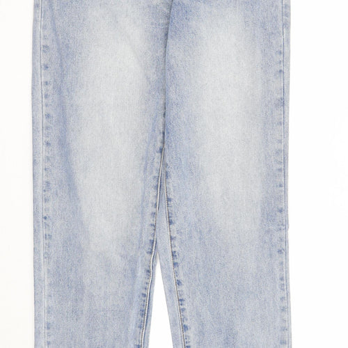 Warehouse Womens Blue Cotton Straight Jeans Size XL Regular Zip