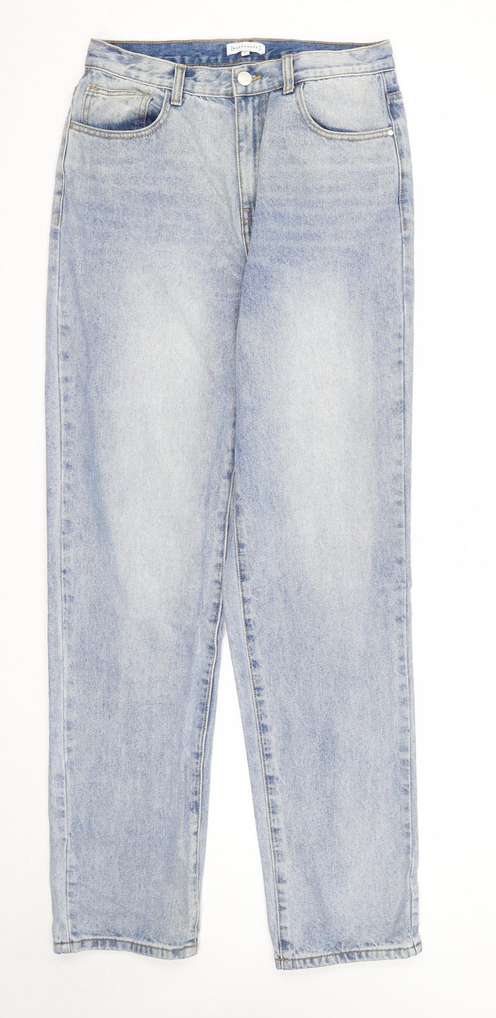 Warehouse Womens Blue Cotton Straight Jeans Size XL Regular Zip
