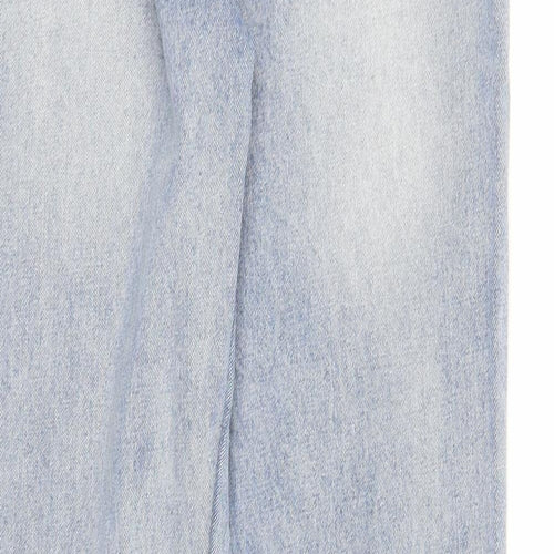 Warehouse Womens Blue Cotton Straight Jeans Size XL Regular Zip