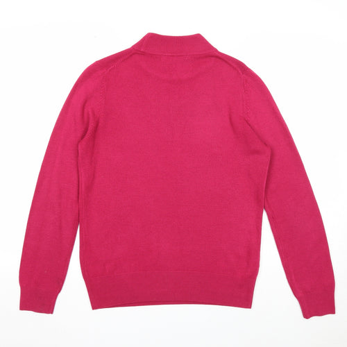 Marks and Spencer Womens Pink Mock Neck Acrylic Pullover Jumper Size 10