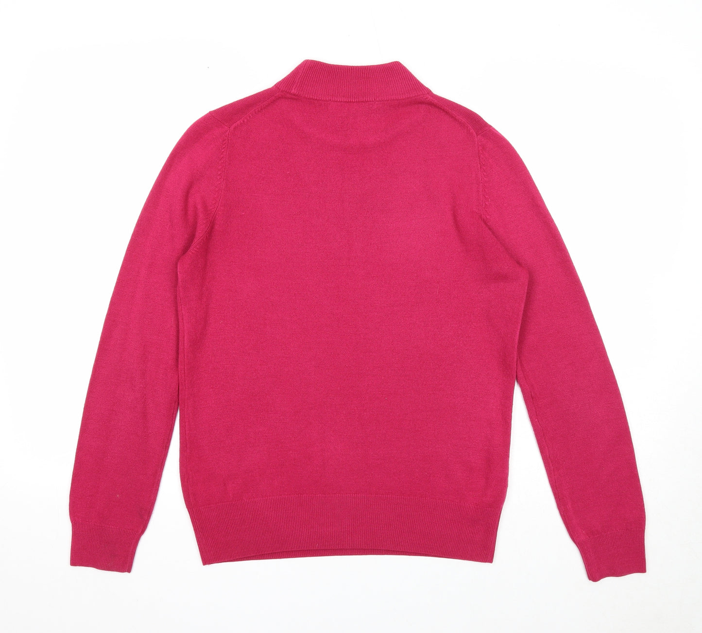 Marks and Spencer Womens Pink Mock Neck Acrylic Pullover Jumper Size 10