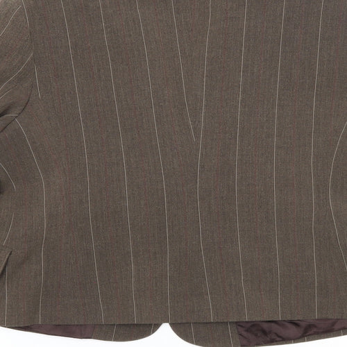 Rebecca Blu Womens Green Striped Jacket Blazer Size XL Button