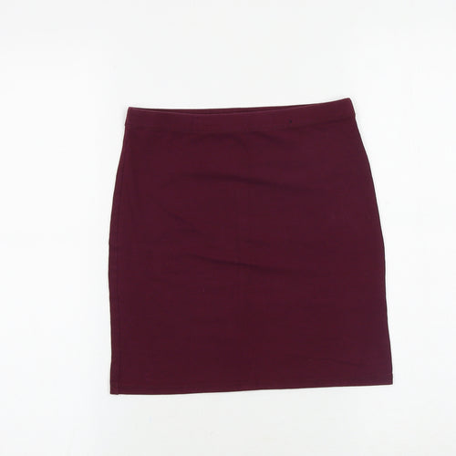 Primark Womens Purple Cotton Straight & Pencil Skirt Size 6