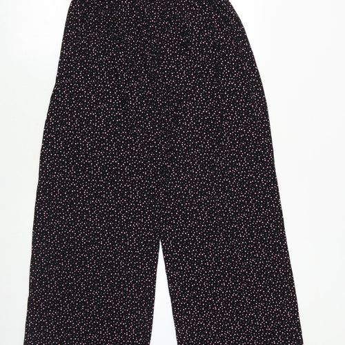 Preworn Girls Black Geometric Polyester Dress Pants Trousers Size L Regular Pullover