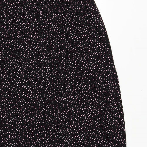 Preworn Girls Black Geometric Polyester Dress Pants Trousers Size L Regular Pullover