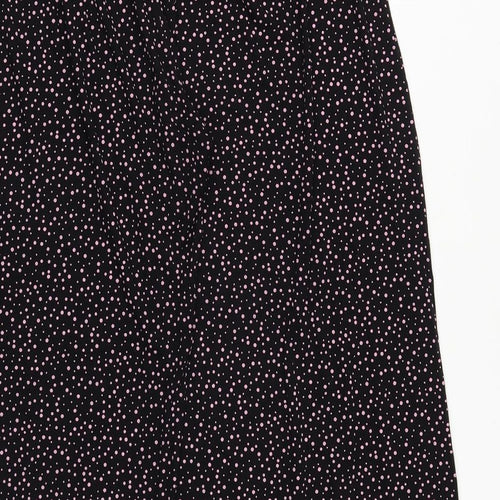 Preworn Girls Black Geometric Polyester Dress Pants Trousers Size L Regular Pullover