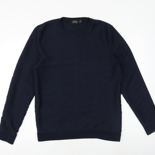 Topman Mens Blue Polyester Pullover Sweatshirt Size S