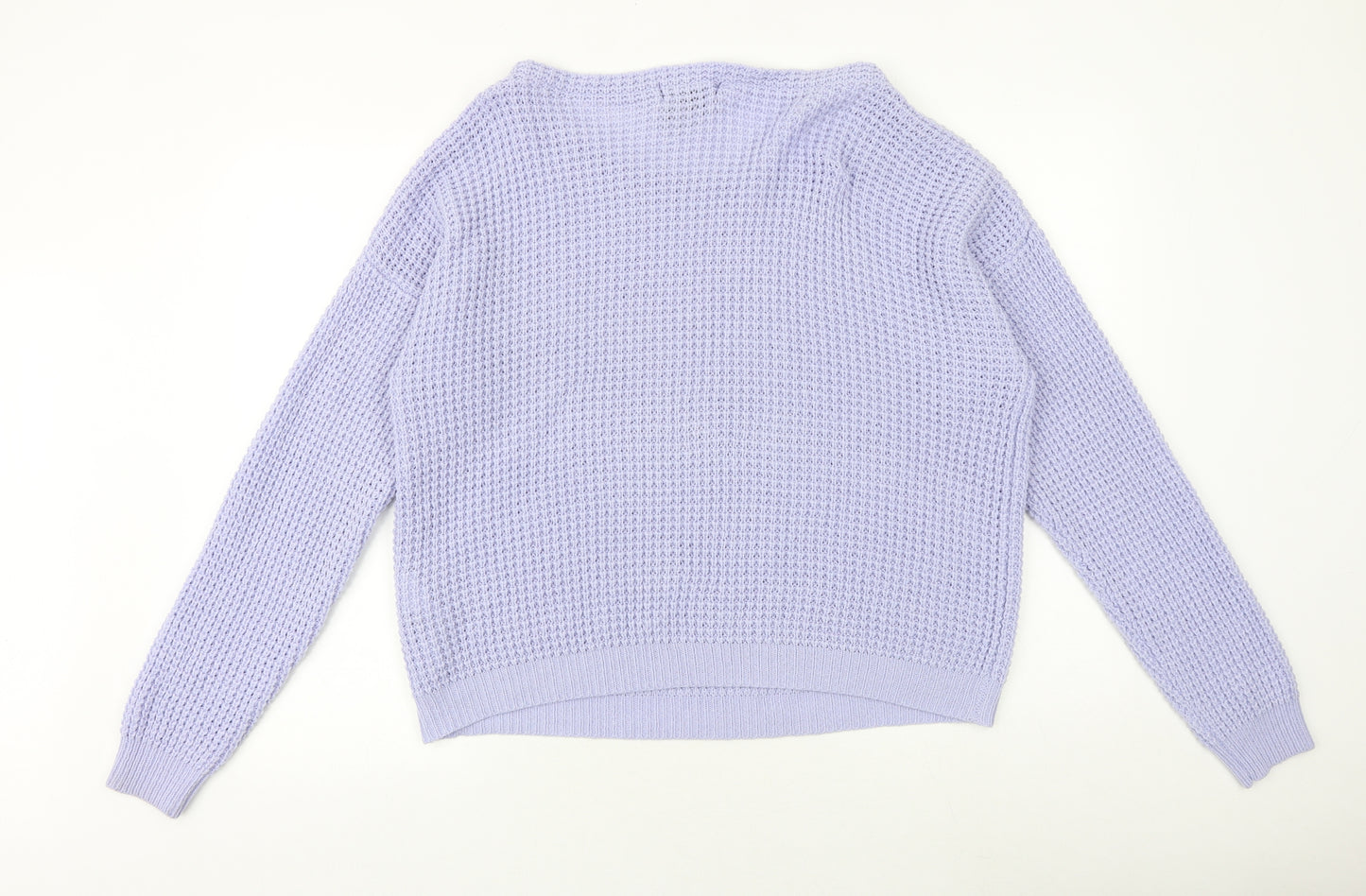Missguided Womens Purple Scoop Neck Acrylic Pullover Jumper Size 14